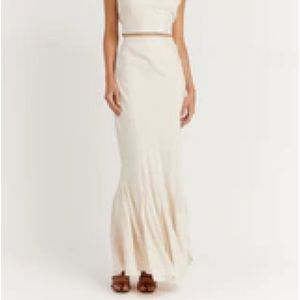 DISSH CAMPBELL OYSTER FLUTED MIDI SKIRT - 4 / IVORY